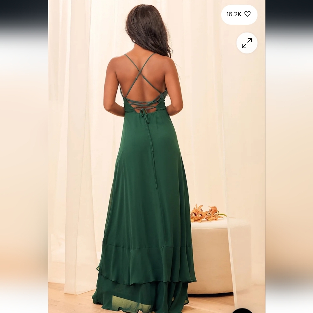 Lulu's In Love Forever Lace Up High Low Maxi Dress - Picture 2 of 5
